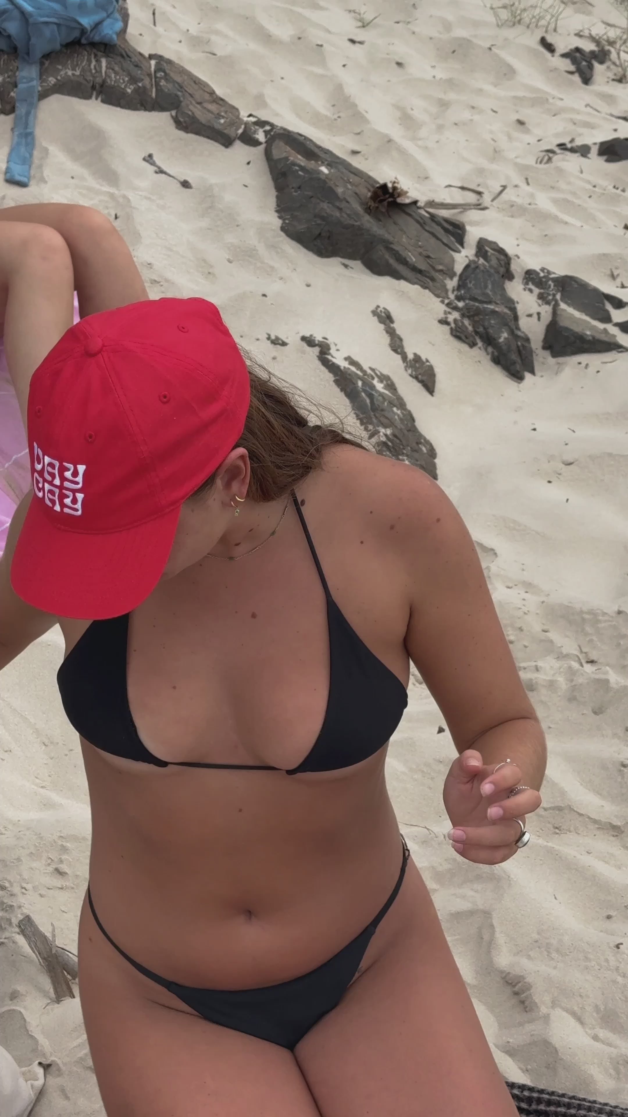 BELLARUCHI VAYCAY RED AND WHITE CAP. vaycay red cap. Red Cap white writing. Baseball Cap/. Vacation Cap. 